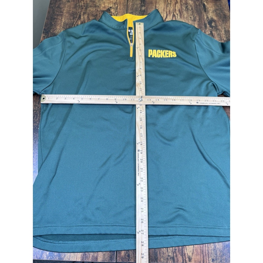 TX3 Warm Men'sNFL Green Bay Packers NFL Team Apparel 1/4 Zip Green Shirt XL - Picture 4 of 5